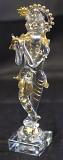 Crystal Lord Krishna Statue with Gold Lining (6" Tall) Crystal Lord Krishna Statue with Gold Lining (6" Tall)