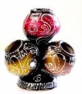 Artistic Handcrafted 4-tier Clay Matka Decor /w Tribal Art Artistic Handcrafted 4-tier Clay Matka Decor /w Tribal Art