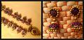 Antique Golden Harram in Purple and Pink Shade with jhumka Antique Golden Harram in Purple and Pink Shade with jhumka