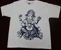 White Cotton Ganesha Print Tee 