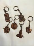 Copper Key Chains with Hindu God Carving