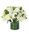 Lovely Lily & Roses Bouquet-All White