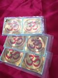 6 OM Symbol Gold Maroon Stickers