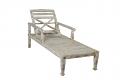Handmade Teak Wood Beach Chaise Lounge - Faded White