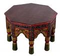 Octagonal Antique Carved Handmade Bajot Table - 21"