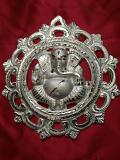 Shining Silver Metal Round Ganesha Wall Hanging Shining Silver Metal Round Ganesha Wall Hanging